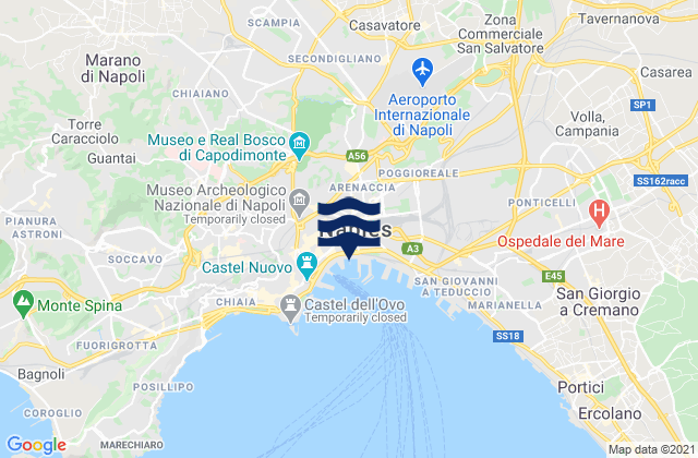 Mapa da tábua de marés em Arzano, Italy