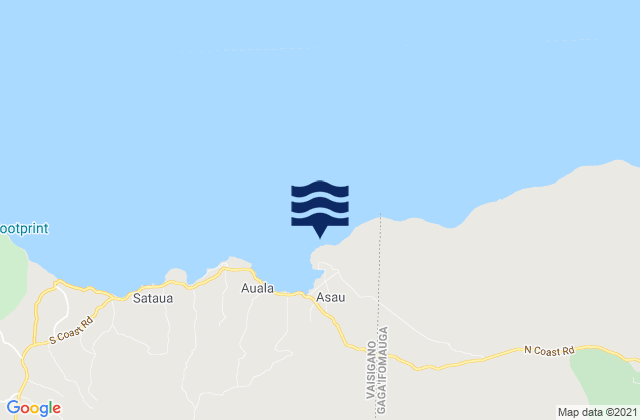 Mapa da tábua de marés em Asau Harbor, Samoa