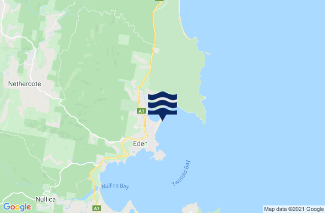Mapa da tábua de marés em Asling's Beach, Australia