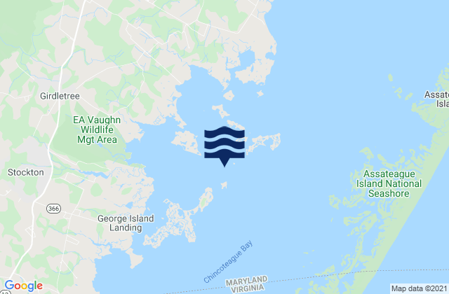 Mapa da tábua de marés em Assacorkin Island, United States