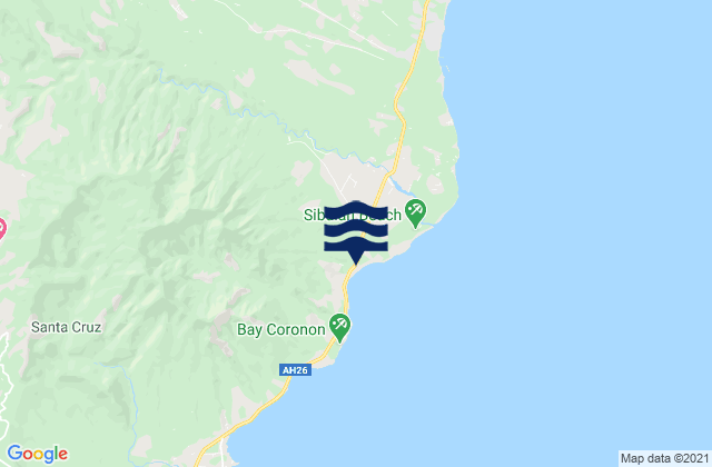 Mapa da tábua de marés em Astorga, Philippines