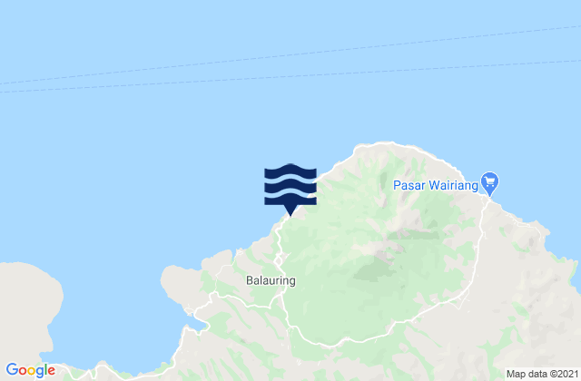 Mapa da tábua de marés em Atarodangkedang, Indonesia