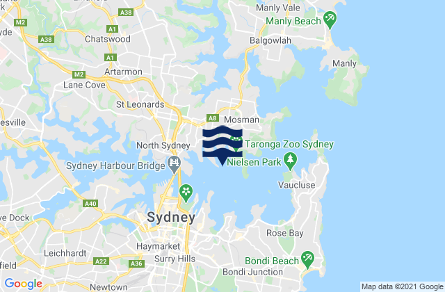 Mapa da tábua de marés em Athol Bay, Australia