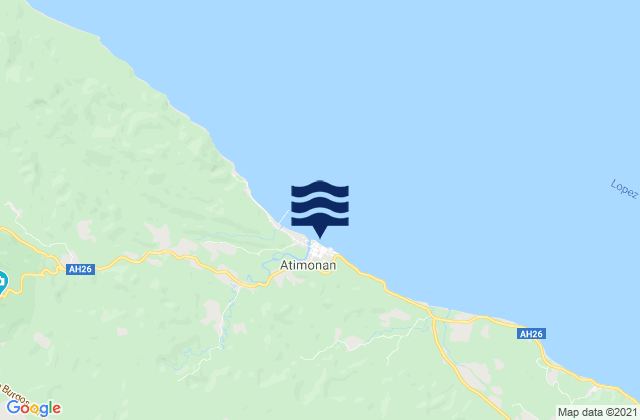 Mapa da tábua de marés em Atimonan, Philippines
