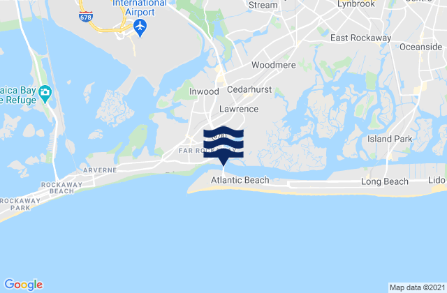 Mapa da tábua de marés em Atlantic Beach Bridge, United States