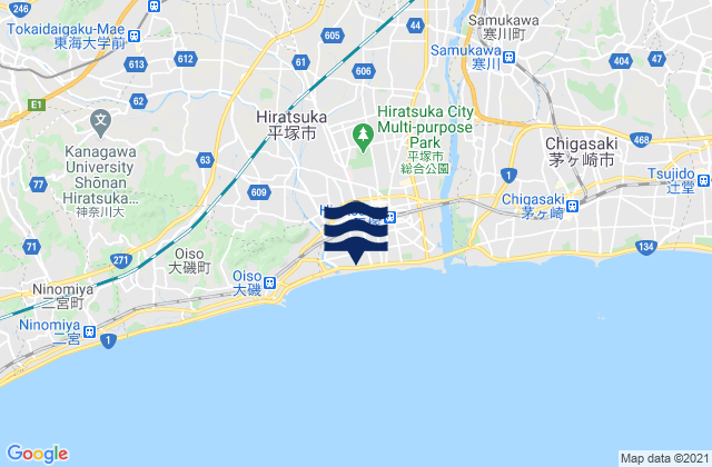 Mapa da tábua de marés em Atsugi Shi, Japan
