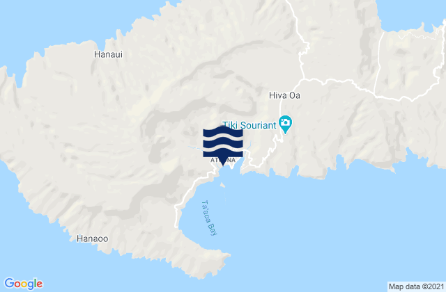 Mapa da tábua de marés em Atuona, French Polynesia