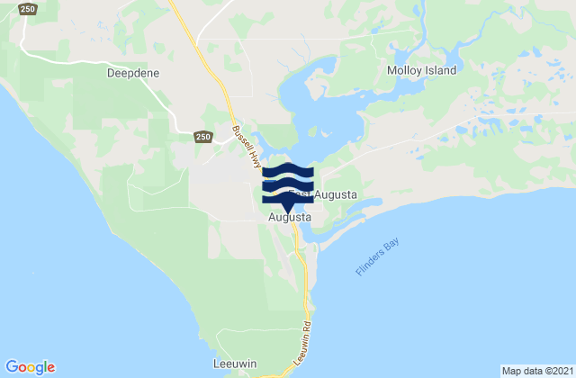 Mapa da tábua de marés em Augusta, Australia