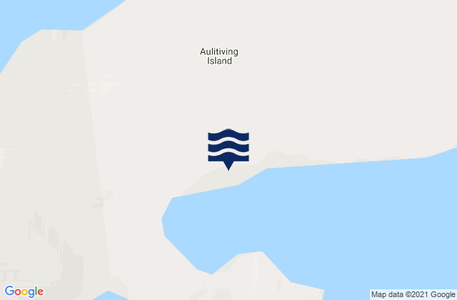 Mapa da tábua de marés em Aulitiving Island, Canada