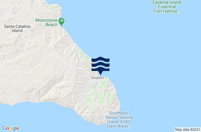 Mapa da tábua de marés em Avalon (Santa Catalina Island), United States