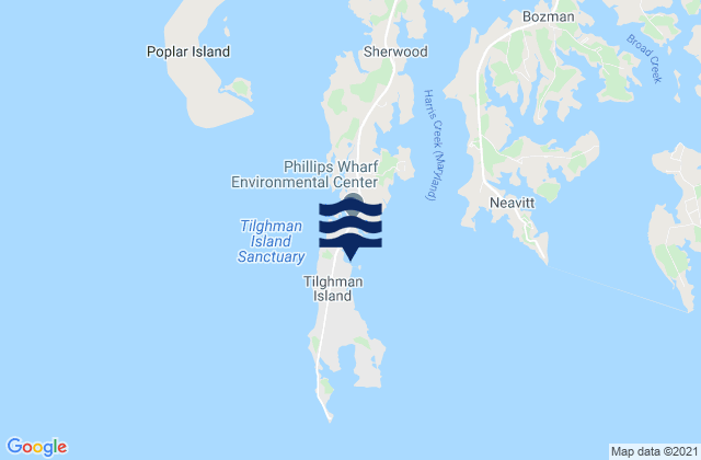 Mapa da tábua de marés em Avalon Dogwood Harbor, United States