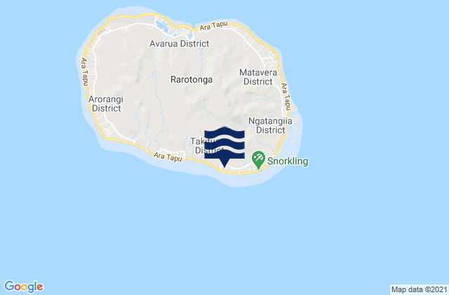 Mapa da tábua de marés em Avana, French Polynesia
