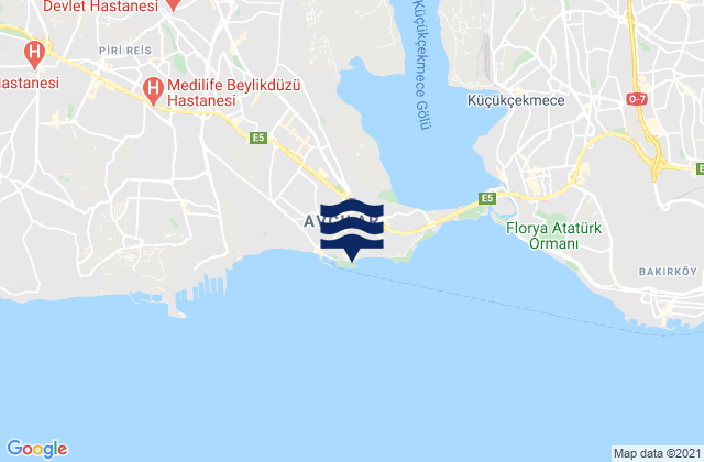 Mapa da tábua de marés em Avcılar, Turkey