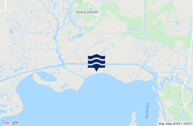 Mapa da tábua de marés em Avery Island, United States
