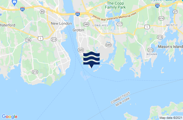 Mapa da tábua de marés em Avery Point, United States