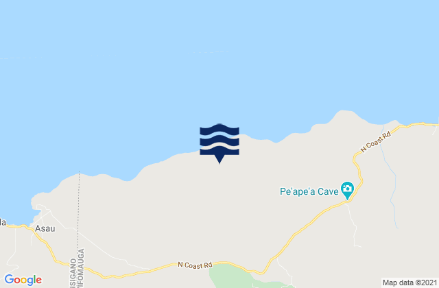 Mapa da tábua de marés em A’opo, Samoa
