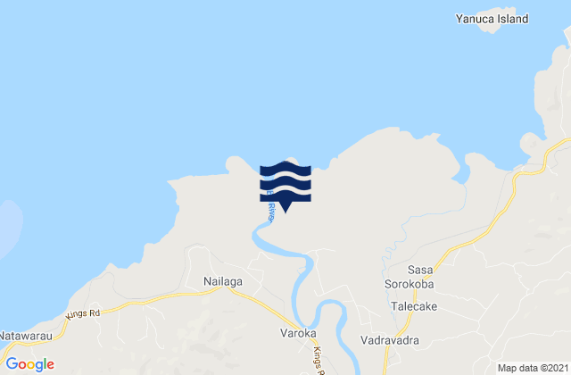 Mapa da tábua de marés em Ba, Fiji