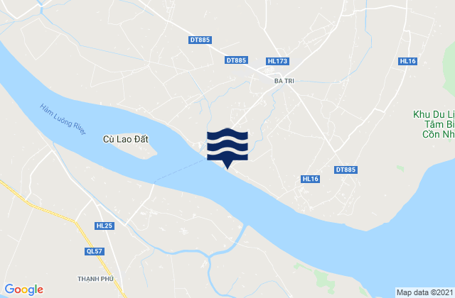 Mapa da tábua de marés em Ba Tri, Vietnam