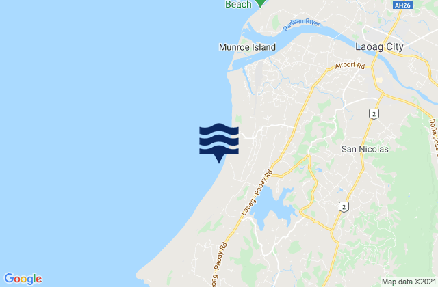 Mapa da tábua de marés em Baay, Philippines