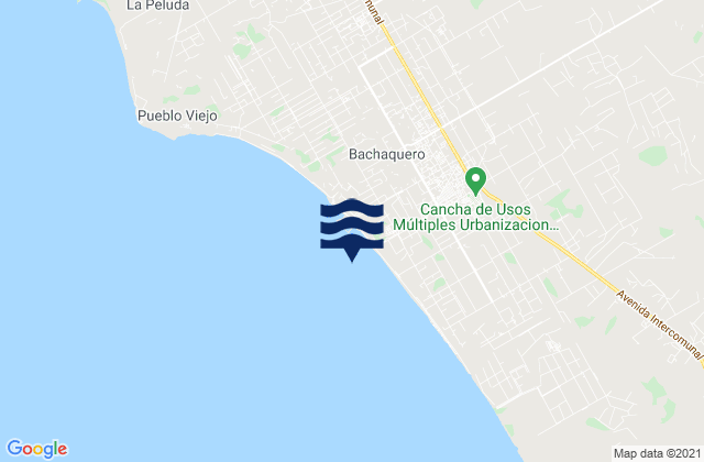 Mapa da tábua de marés em Bachaquero, Venezuela
