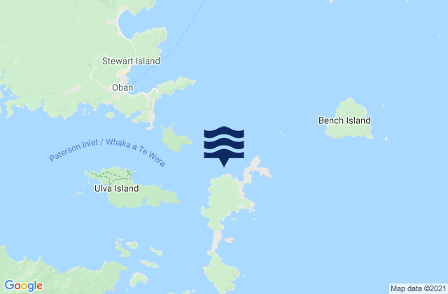Mapa da tábua de marés em Back Beach, New Zealand