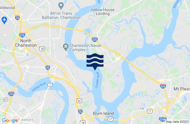 Mapa da tábua de marés em Back River entrance, United States