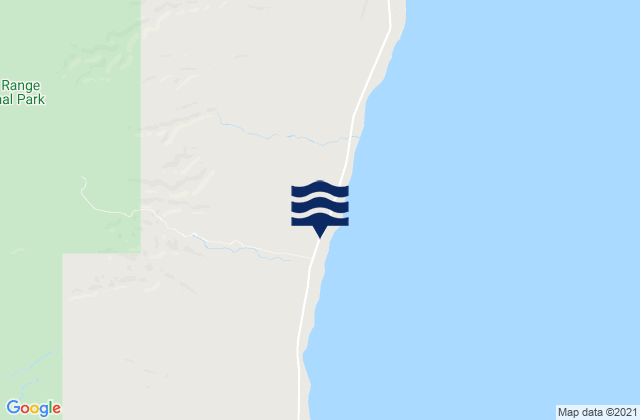 Mapa da tábua de marés em Badjirrajirra, Australia