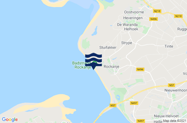 Mapa da tábua de marés em Badstrand Rockanje, Netherlands