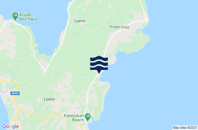 Mapa da tábua de marés em Bagacay, Philippines
