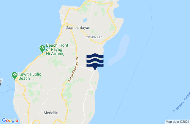 Mapa da tábua de marés em Bagay, Philippines