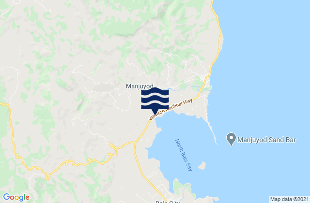 Mapa da tábua de marés em Bagtic, Philippines