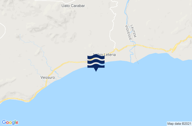 Mapa da tábua de marés em Baguia, Timor Leste