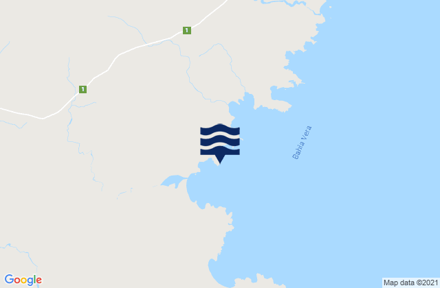 Mapa da tábua de marés em Bahia Cruz, Argentina