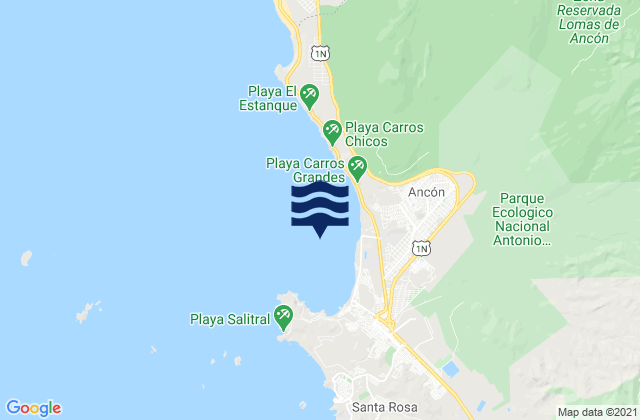 Mapa da tábua de marés em Bahia De Ancon, Peru