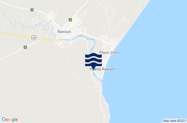 Mapa da tábua de marés em Bahia Engano, Argentina