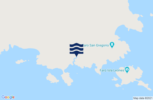 Mapa da tábua de marés em Bahia Gil (Caleta Horno), Argentina