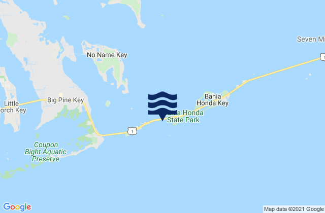 Mapa da tábua de marés em Bahia Honda Harbor, United States
