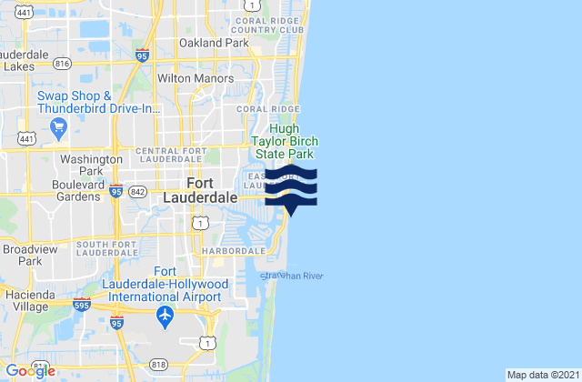 Mapa da tábua de marés em Bahia Mar Yacht Club, United States