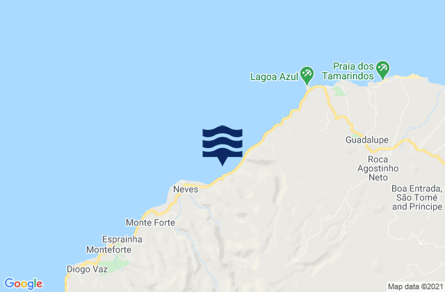 Mapa da tábua de marés em Bahia de Ana Chaves Soa Tome, Sao Tome and Principe