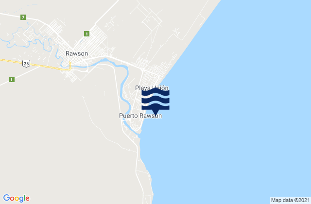 Mapa da tábua de marés em Bahía Engaño, Argentina