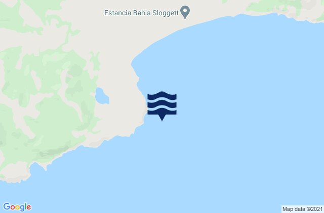 Mapa da tábua de marés em Bahía Sloggett, Argentina
