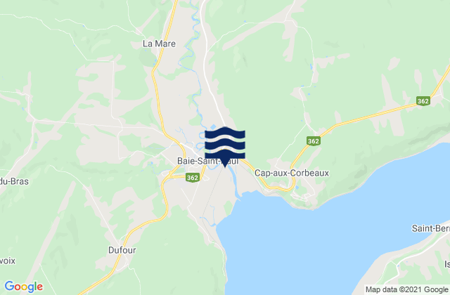 Mapa da tábua de marés em Baie-Saint-Paul, Canada