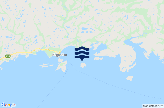 Mapa da tábua de marés em Baie de Kegaska, Canada