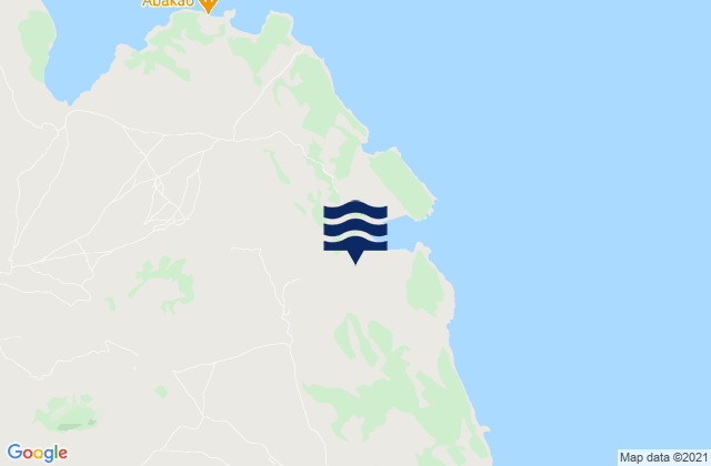 Mapa da tábua de marés em Baie de Rigny, Madagascar