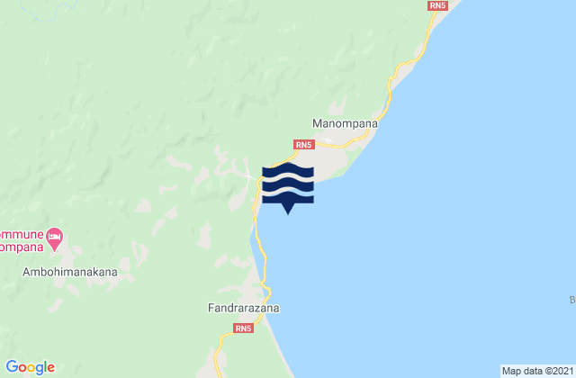 Mapa da tábua de marés em Baie de Tintingue, Madagascar