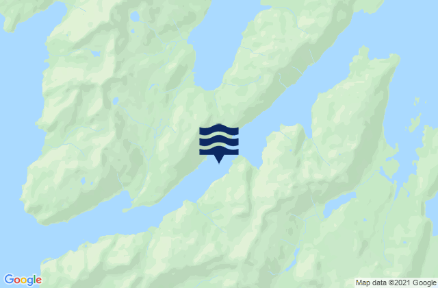 Mapa da tábua de marés em Bainbridge Passage (mid-passage), United States