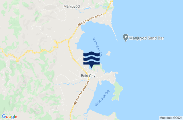 Mapa da tábua de marés em Bais, Philippines