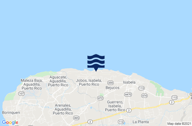 Mapa da tábua de marés em Bajura Barrio, Puerto Rico