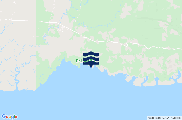 Mapa da tábua de marés em Bakapit (Darvel Bay), Malaysia