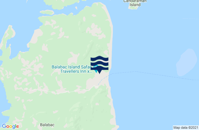 Mapa da tábua de marés em Balabac (Balabac Island), Malaysia
